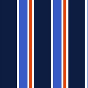 Bold Navy, Blue & Orange Stripes