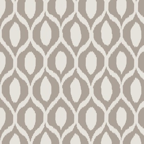 Uzbek ikat mega greige and origami white