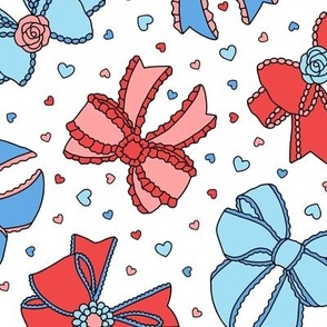 Fancy Bows: Red, White, Blue & Pink (Large Scale)