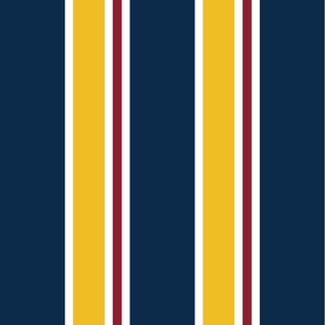 Bold Navy, Yellow & Red Stripes