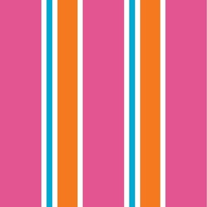 Bright Pink & Orange Stripes
