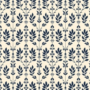 Navy Botanical Elegance