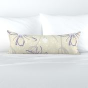 Floating Floral in Muted Lavender on Taupe 24