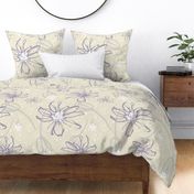 Floating Floral in Muted Lavender on Taupe 24