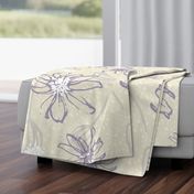 Floating Floral in Muted Lavender on Taupe 24