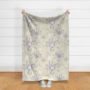Floating Floral in Muted Lavender on Taupe 24