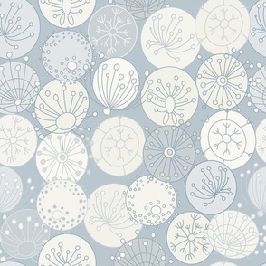 Sketchy Dandelion Flowers Pale Blue