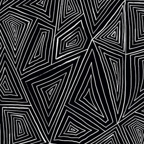 handdrawn polygons - white on black medium scale