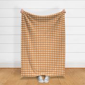 1 inch Large Cinnamon golden orange brown gingham check - earthy warm cottagecore grandpacore country plaid - perfect for wallpaper bedding tablecloth halloween