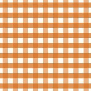 1 inch Large Cinnamon golden orange brown gingham check - earthy warm cottagecore grandpacore country plaid - perfect for wallpaper bedding tablecloth halloween