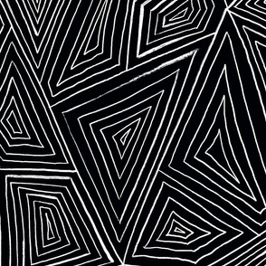 handdrawn polygons - white on black large scale