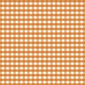 1/6 inch Extra small Cinnamon golden orange brown gingham check - earthy warm cottagecore grandpacore country plaid - perfect for wallpaper bedding tablecloth halloween