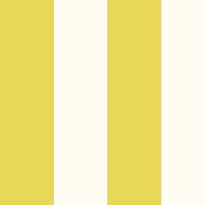 Large Cabana stripe - Sunshine yellow on cream white - Candy stripe - Awning stripes - Striped wallpaper