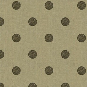 Small textured polka dots in earthy minimalist style mahogany brown and faux burlap texture on dark beige brown