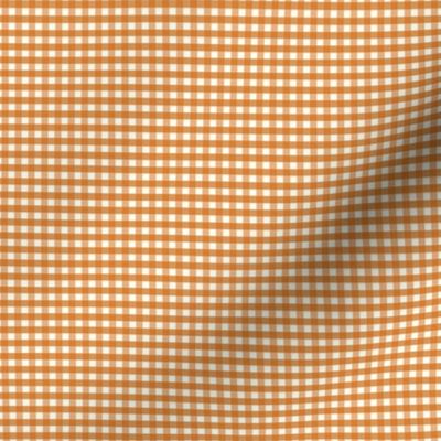 1/8 inch Tiny (xxs) Cinnamon golden orange brown gingham check - earthy warm cottagecore grandpacore country plaid - perfect for wallpaper bedding tablecloth halloween