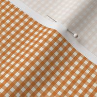 1/8 inch Tiny (xxs) Cinnamon golden orange brown gingham check - earthy warm cottagecore grandpacore country plaid - perfect for wallpaper bedding tablecloth halloween