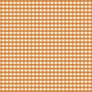 1/8 inch Tiny (xxs) Cinnamon golden orange brown gingham check - earthy warm cottagecore grandpacore country plaid - perfect for wallpaper bedding tablecloth halloween