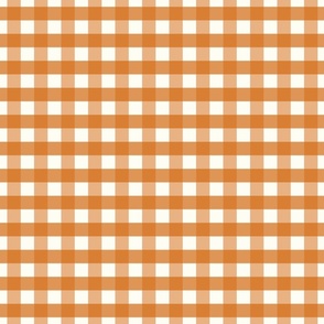 3/4 inch Medium Cinnamon golden orange brown gingham check - earthy warm cottagecore grandpacore country plaid - perfect for wallpaper bedding tablecloth halloween