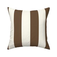 Medium Cabana stripe - brown on cream white - Candy stripe - Awning stripes - Striped wallpaper