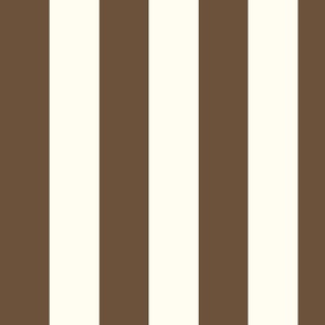 Medium Cabana stripe - brown on cream white - Candy stripe - Awning stripes - Striped wallpaper