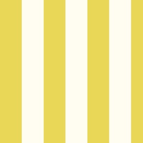 Medium Cabana stripe - Sunshine yellow on cream white - Candy stripe - Awning stripes - Striped wallpaper