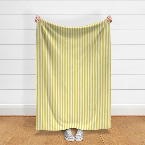 Small Cabana stripe - Sunshine yellow on cream white - Candy stripe - Awning stripes - Striped wallpaper