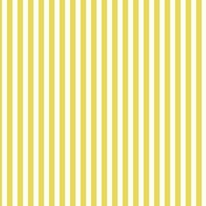 Extra Small Cabana stripe - Sunshine yellow on cream white - Candy stripe - Awning stripes - Striped wallpaper