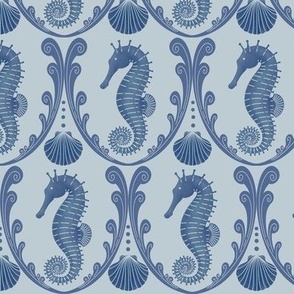 Soft blue seahorses