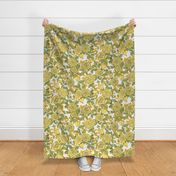 Vintage Trailing Rose in Yellow Large