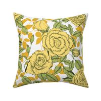 Vintage Trailing Rose in Yellow Large