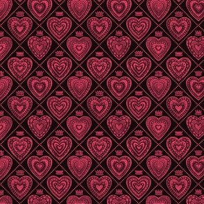 IMG_3504 ruby red folk hearts with crowns in diamond pattern on black background (small0