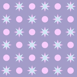 stars and dots blender lavender purple approx 2 two inch stars grid pattern pastel blue violet quilt back kitchen wallpaper