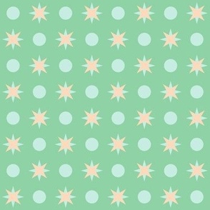 stars and dots blender spring green approx 1 one inch stars grid pattern pastel aqua peach quilt back kitchen wallpaper