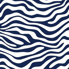 Zebra Navy Blue, Large Scale