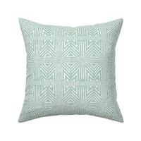 Wicker Pattern in Velvety Pastel Green and White  SMALL  