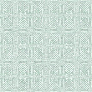 Wicker Pattern in Velvety Pastel Green and White  SMALL  