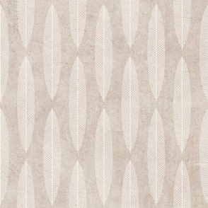 Textured Leaf - Neutral Beige, Large Scale