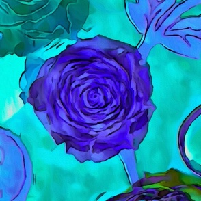 Bright purple flower on teal background.