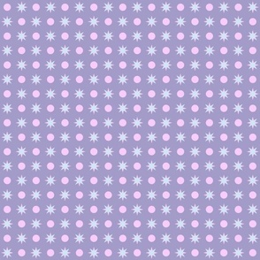stars and dots blender lavender purple approx 1/2 half inch stars grid pattern pastel blue violet quilt back kitchen wallpaper
