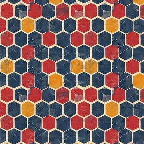Rustic Hexagon Patchwork in Autumn Tones
