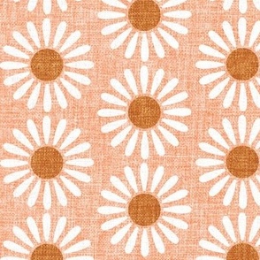 Retro Daisy Peach Ivory Golden  LARGE SCALE