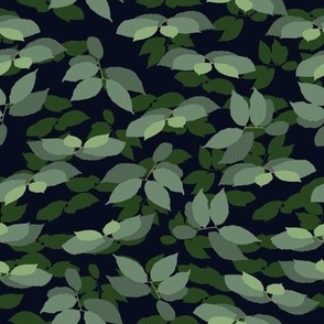 green leaves navy shady forest
