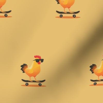 Small Skater Chick - Vibrant Farmyard Fabric