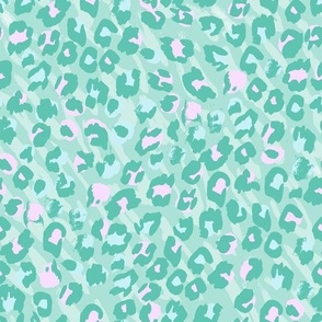 Into the Wild Leopard Print Green Pink by Jac Slade