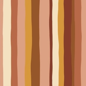 Warm Tone Hand Drawn Stripes // Medium // Hand Drawn in Pink, Peach, Brown and Beige