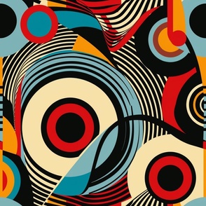 Retro Rhythms Abstract Art