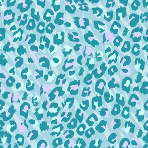 Into the Wild Leopard Print Teal Blue by Jac Slade