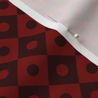 1.5 inch Burgundy Polka dot check 