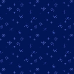 Snowflakes - dark blue