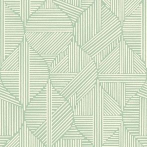 (M) Geometric, Lines, Neutral Line Drops / Light Green Version / Medium Scale